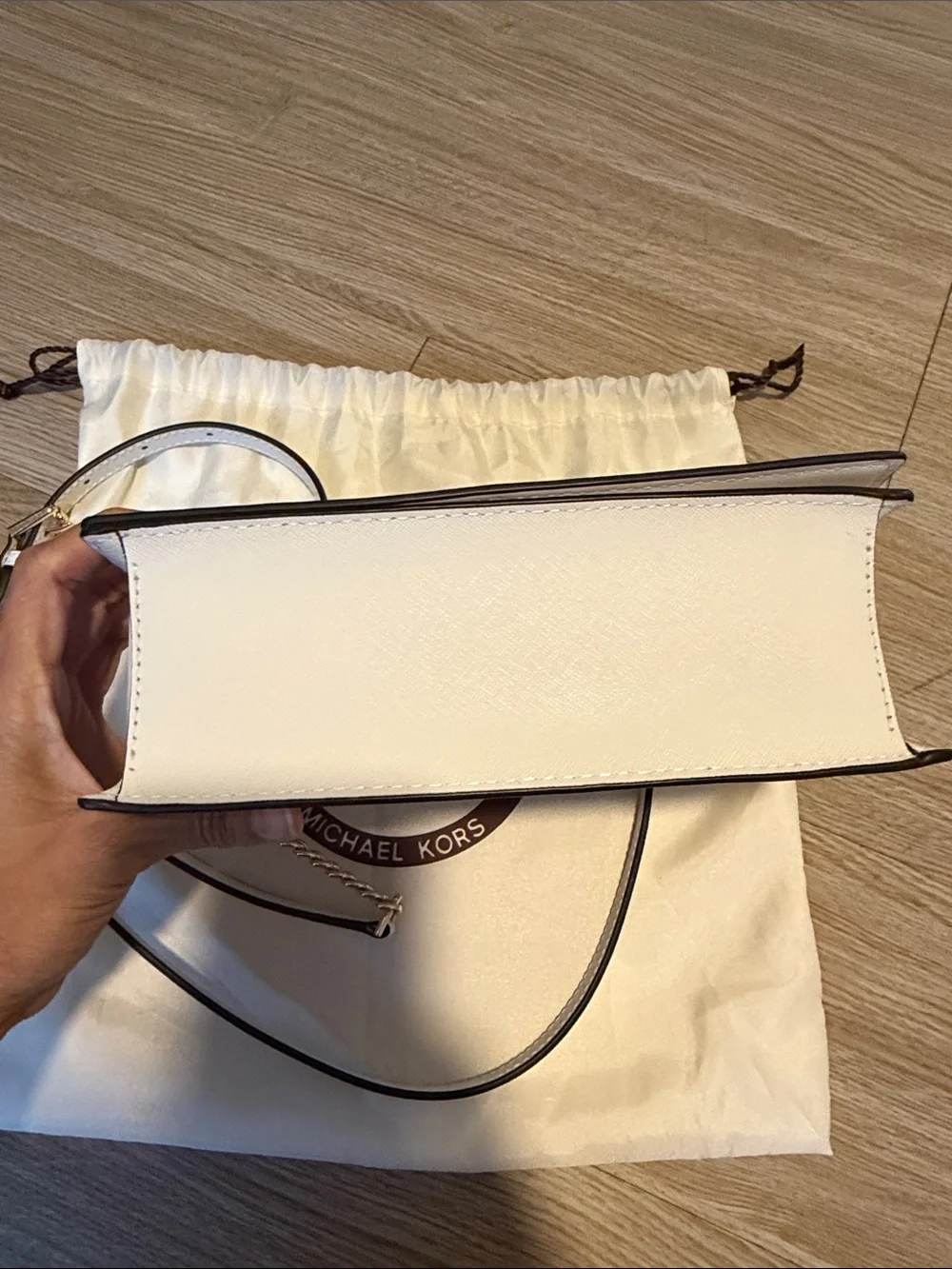 Michael Kors Jet Set Large Full-flap Chain Crossbody in Optic White 100% Leather